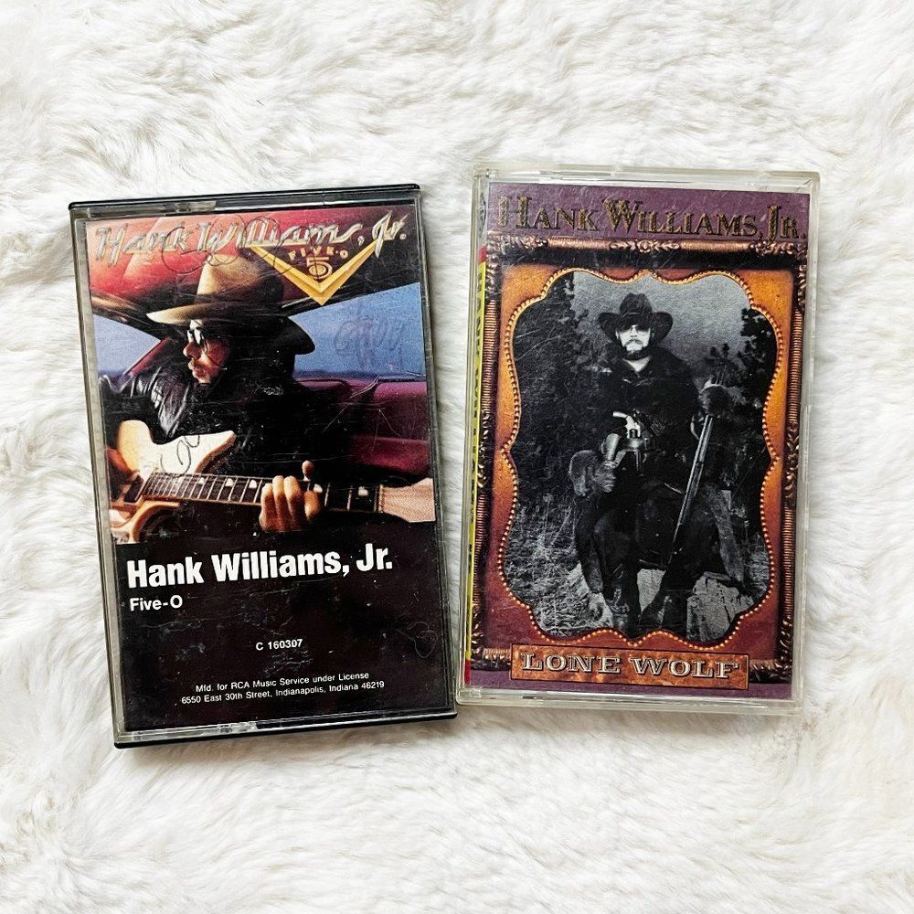 🔮 5/$25 Vintage Set of 2 Hank‎ Williams Jr Cassettes